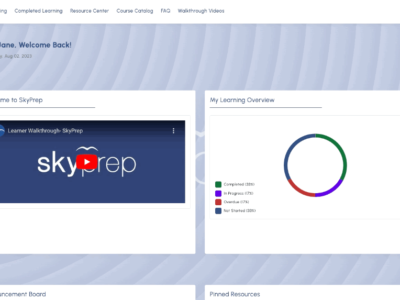 Screenshot of SkyPrep LMS