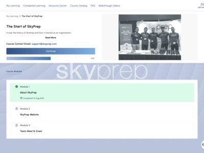 Screenshot of SkyPrep LMS
