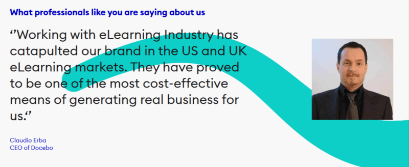 CEO of Docebo testimonial about working with eLearning Industry