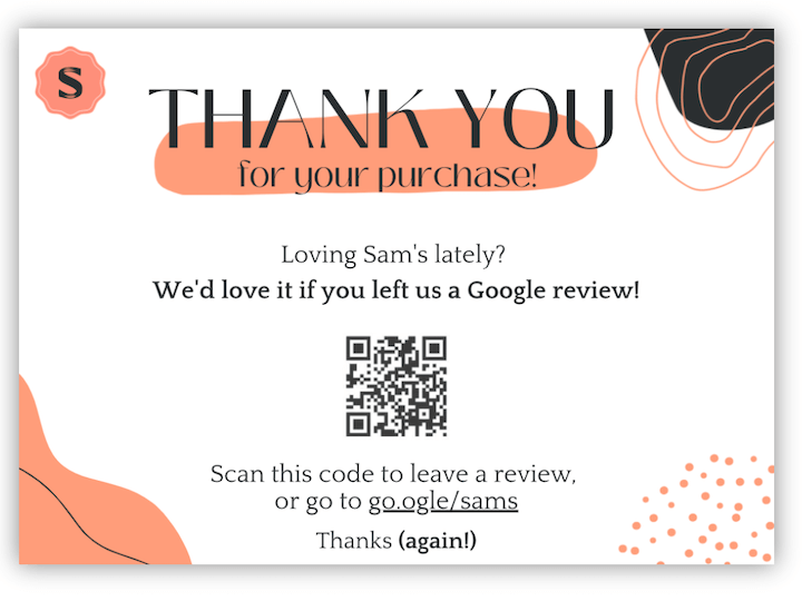Google customer review request