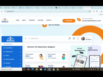 Screenshot of Shiksana School ERP software