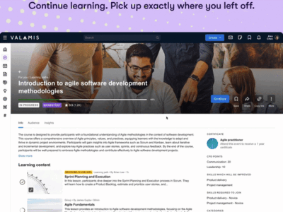 Screenshot of Valamis Learning Solution