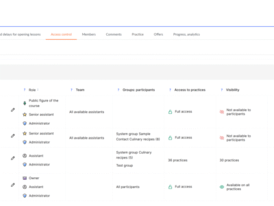 Screenshot of Kwiga LMS