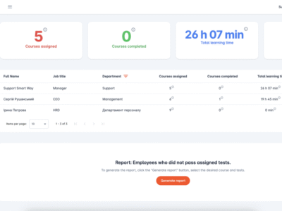 Screenshot of LMS Smart Way