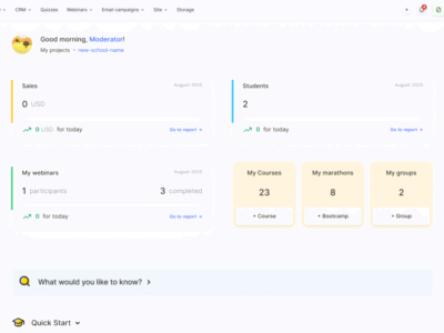Screenshot of Kwiga LMS