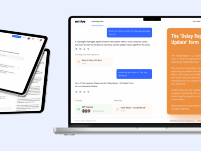 Screenshot of Evolve platform