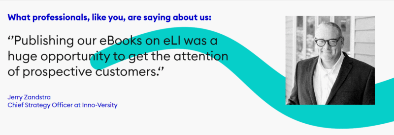 Testimonials example regarding eLI's eBook products