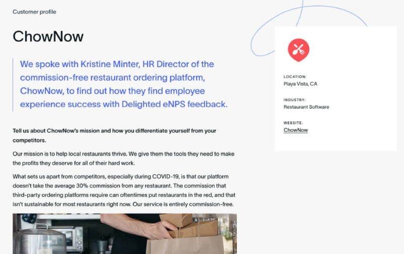 Interview testimonial example