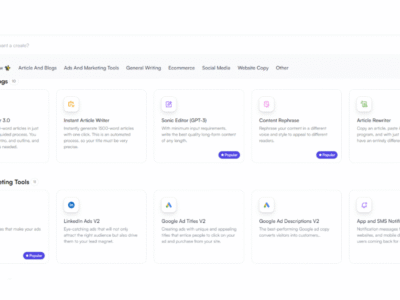 Screenshot of Writesonic