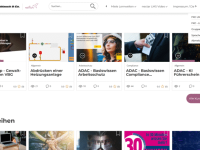 Screenshot of nectarLMS