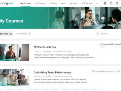 Screenshot of iSpring LMS
