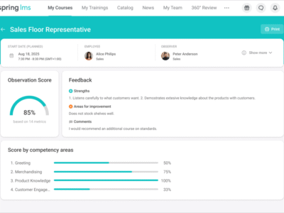 Screenshot of iSpring LMS