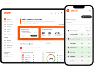 Screenshot of Staff Skills academy+ LMS