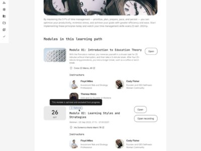 Screenshot of Eurekos LMS