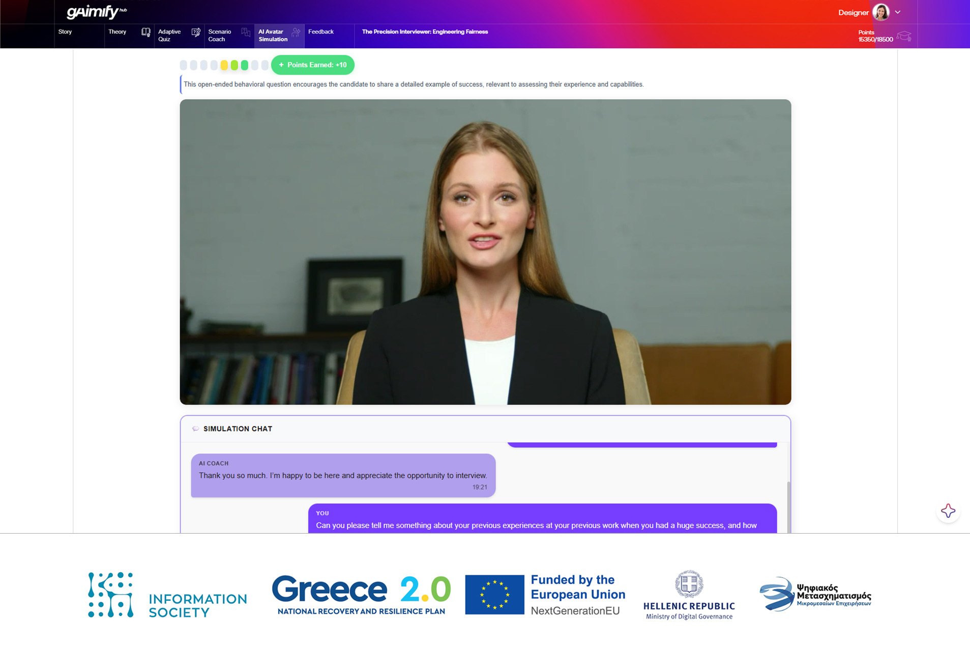 One of the most powerful emerging applications is voice-based simulation with AI avatars.
