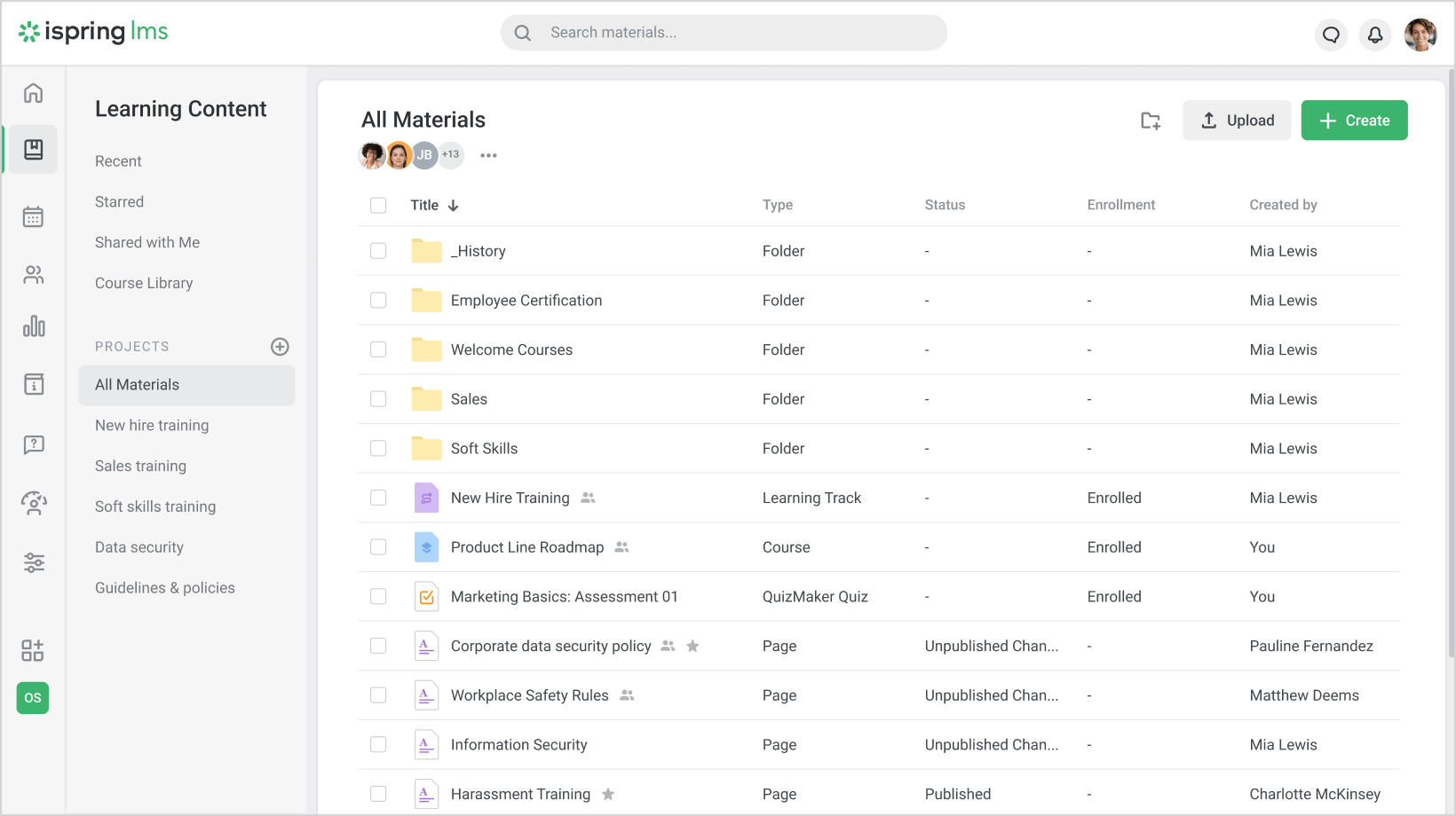 You can safely transfer all course materials into iSpring LMS.