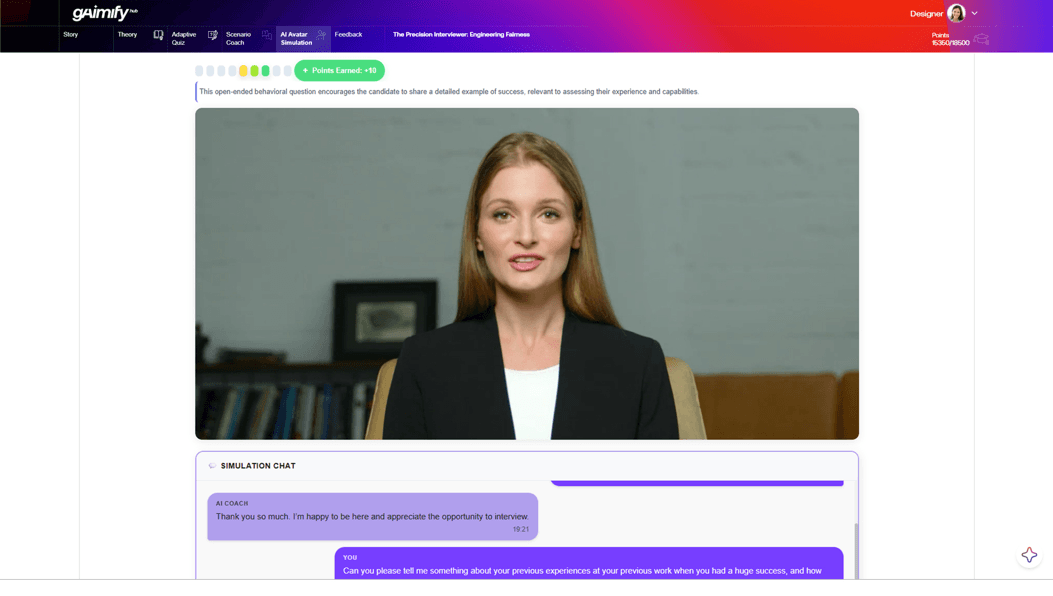 One of the most exciting developments in AI and adult learning is the possibility of realistic simulation practice.
