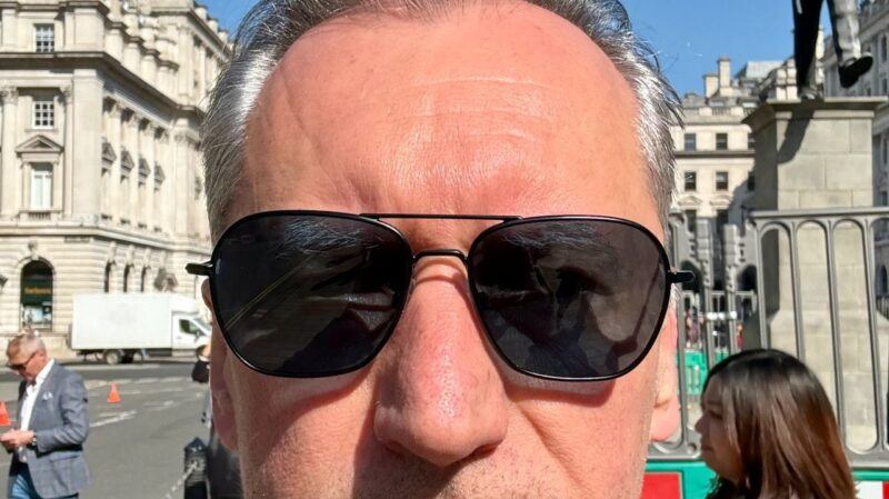 reflection in Zsolt Olah's sunglasses