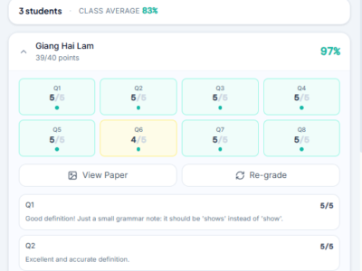 Screenshot of Grade Coach