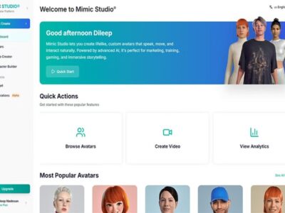Screenshot of Mimic AI Studio