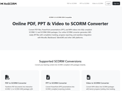 Screenshot of XtoSCORM