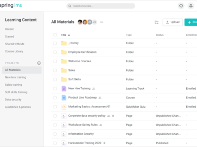 Screenshot of iSpring LMS