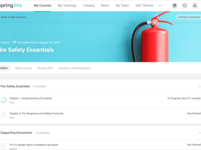 Screenshot of iSpring LMS