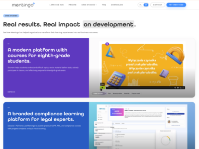 Screenshot of Mentingo LMS & Learning Platforms