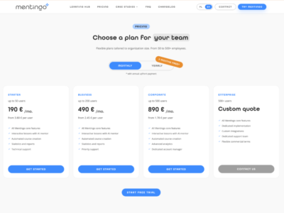 Screenshot of Mentingo LMS & Learning Platforms