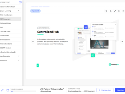 Screenshot of MyLearningDay