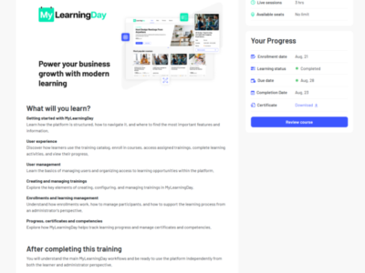 Screenshot of MyLearningDay