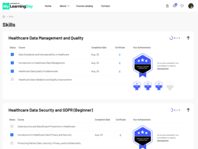 Screenshot of MyLearningDay