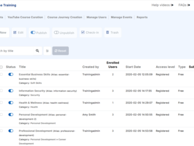 Screenshot of Vowel LMS