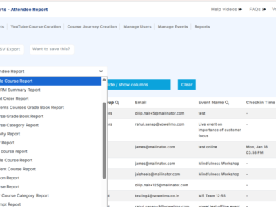 Screenshot of Vowel LMS