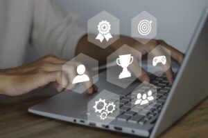 Gamification,Concept,In,Learning,,Interactive,Engaging,Content,Displayed,Through,Digital