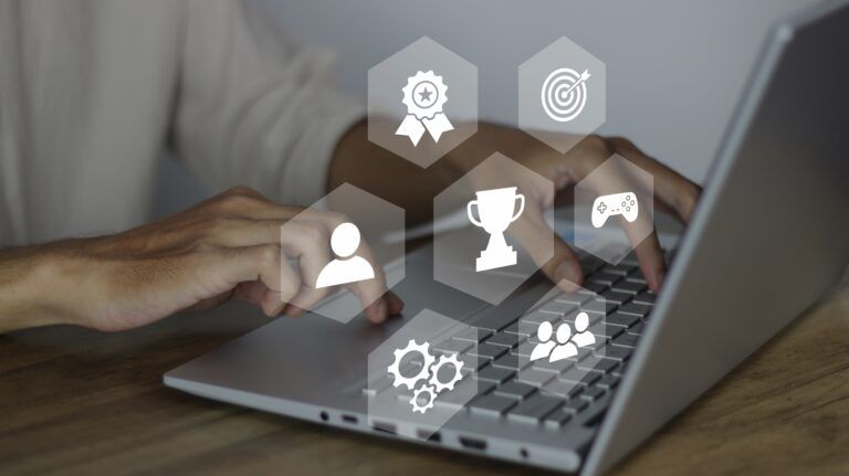 Gamification,Concept,In,Learning,,Interactive,Engaging,Content,Displayed,Through,Digital