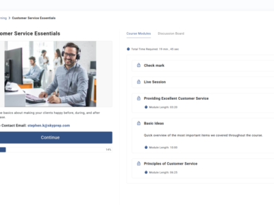Screenshot of SkyPrep LMS