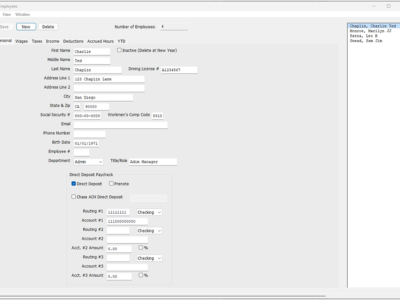 Screenshot of CheckMark Payroll Software