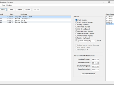 Screenshot of CheckMark Payroll Software