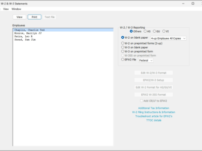Screenshot of CheckMark Payroll Software