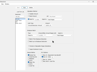 Screenshot of CheckMark Payroll Software