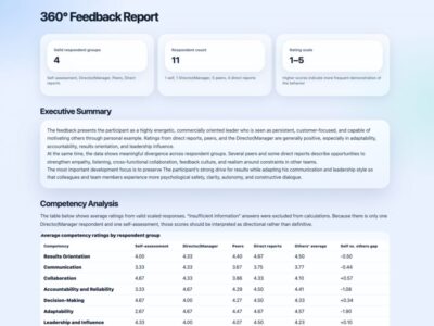 Screenshot of AI 360° Feedback