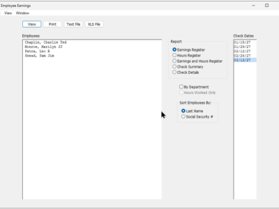 Screenshot of CheckMark Payroll Software