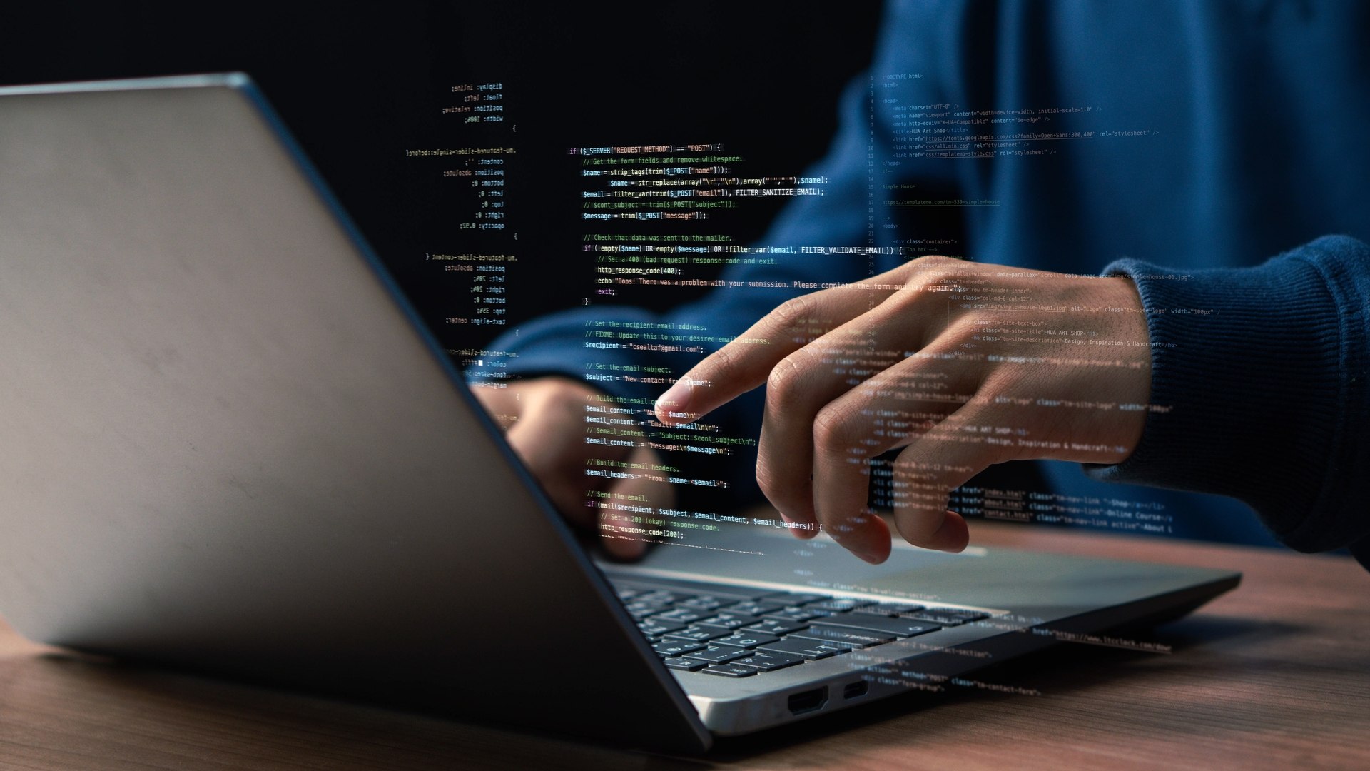 Software,Development,Concept.,Hands,Typing,On,Laptop,With,Programming,Code